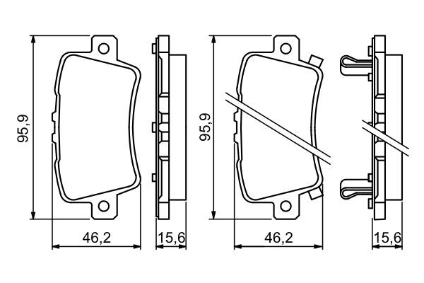 Задні гальмівні колодки 0986494249 Bosch