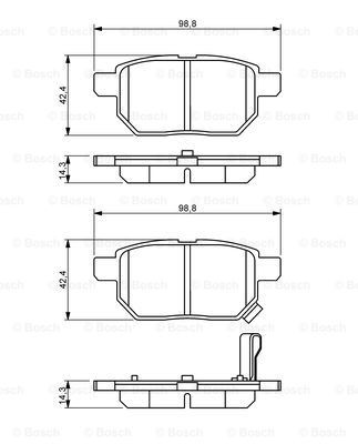 Задні гальмівні колодки 0986494255 Bosch