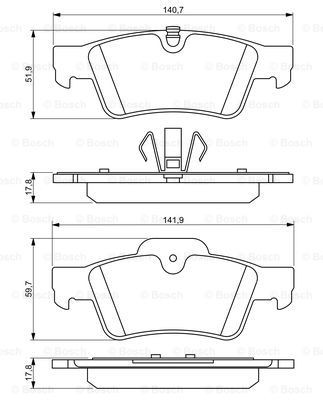 Задні гальмівні колодки 0986494256 Bosch