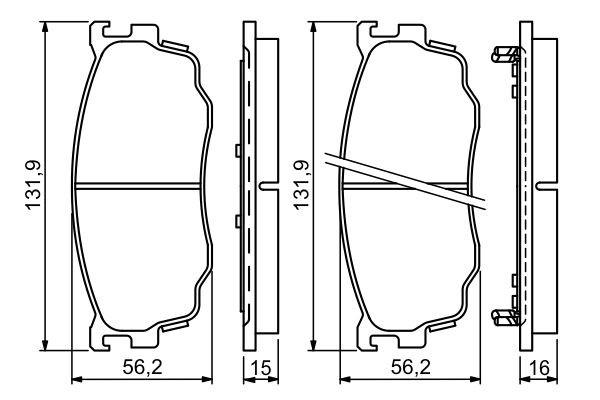 Передні тормозні колодки 0986494258 Bosch