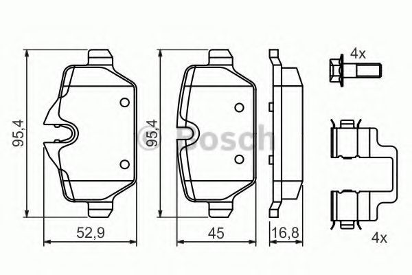 Задні гальмівні колодки Bosch 0986494269 ціна, від 32.38 USD