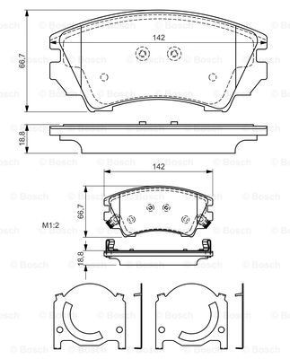 Купити 0986494275 Bosch Колодки гальмівні передні, дискові