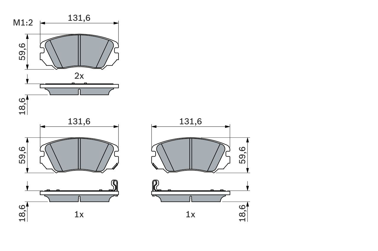 Купити 0986494279 Bosch Колодки гальмівні передні, дискові