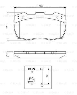 Купити 0986494291 Bosch Колодки гальмівні передні, дискові