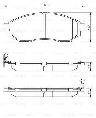 Передні тормозні колодки 0986494295 Bosch