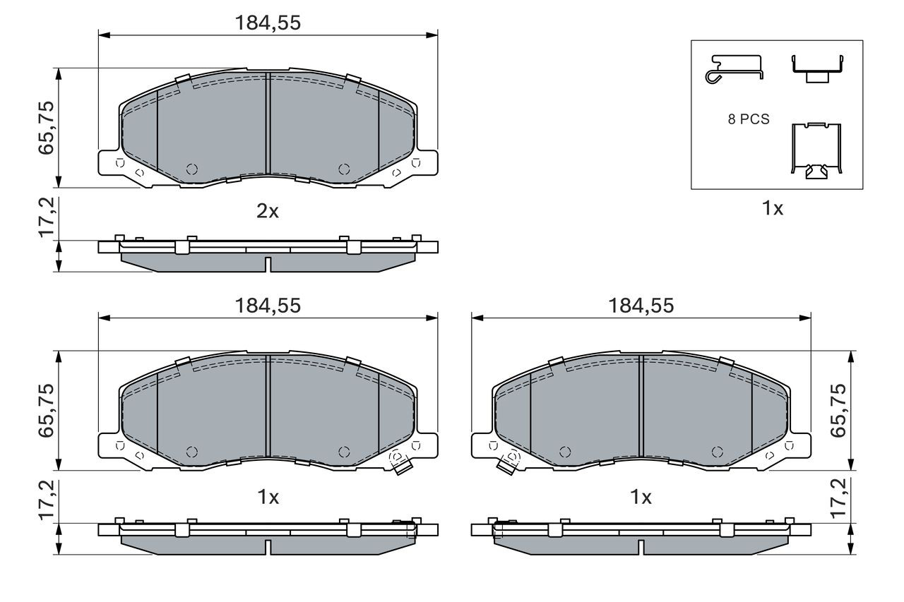 0986494298 Bosch Передні гальмівні колодки