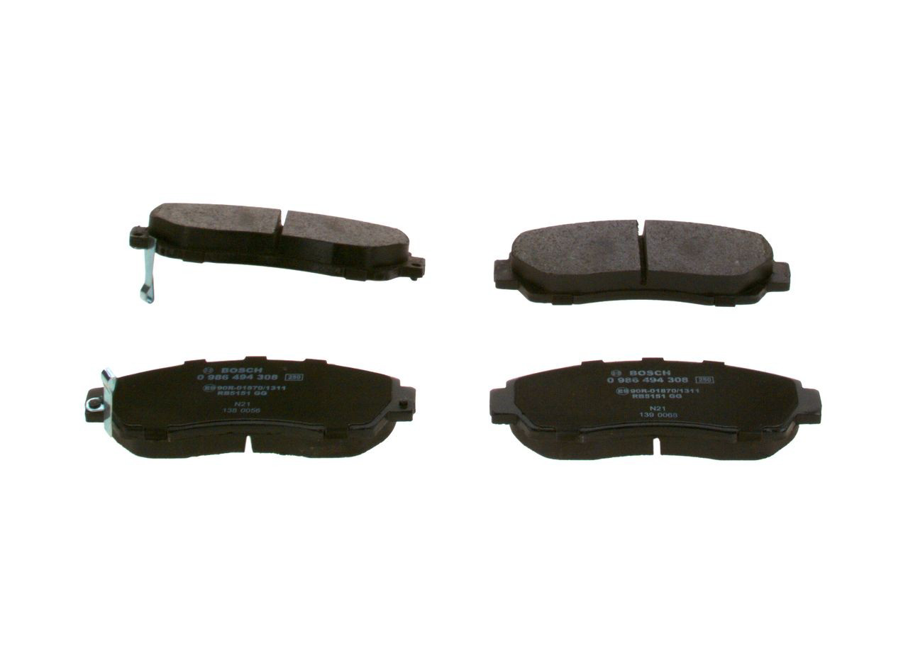 Передні тормозні колодки 0986494308 Bosch