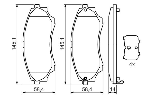 Передні тормозні колодки 0986494323 Bosch