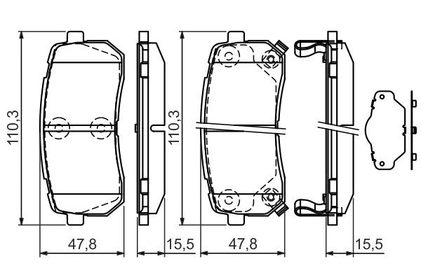 0986494327 Bosch Колодки гальмівні задні, дискові