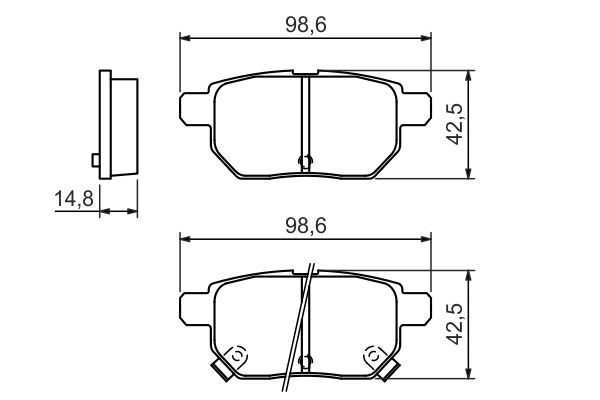 Задні гальмівні колодки 0986494328 Bosch