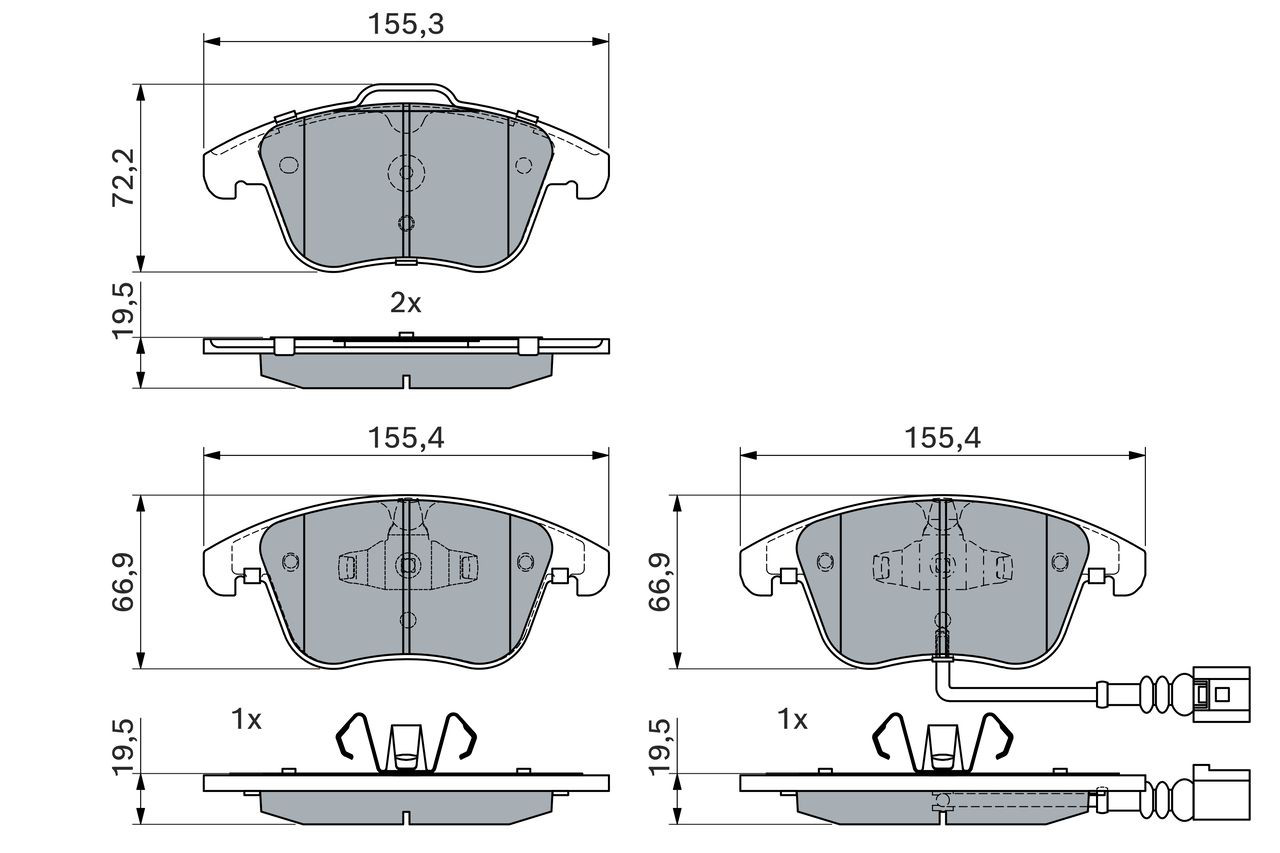 Гальмівні колодки Bosch 0986494372 ціна, від 42.21 USD