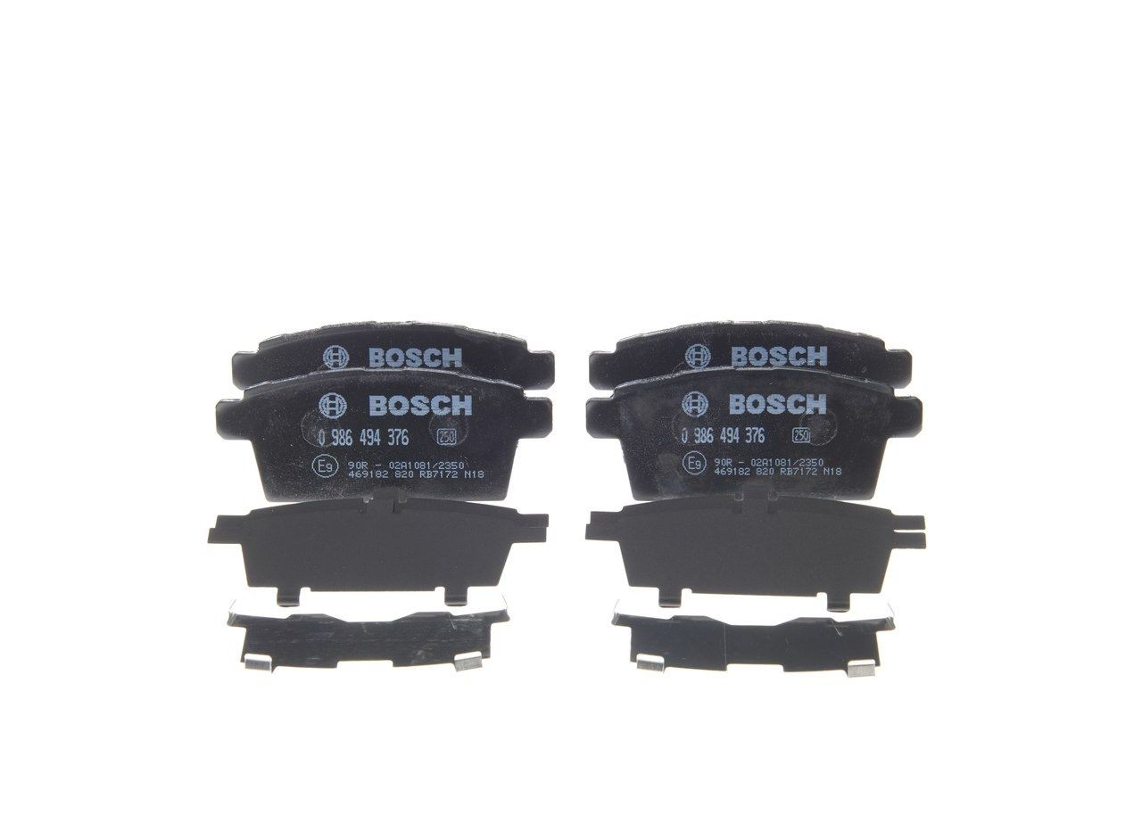 0986494376 Bosch Колодки гальмівні задні, дискові