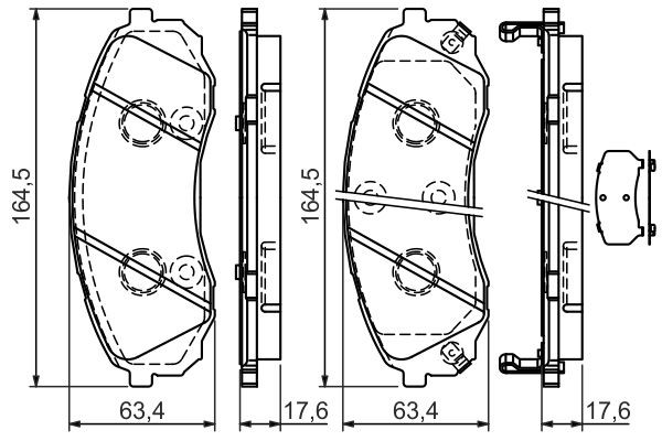 Передні тормозні колодки 0986494377 Bosch