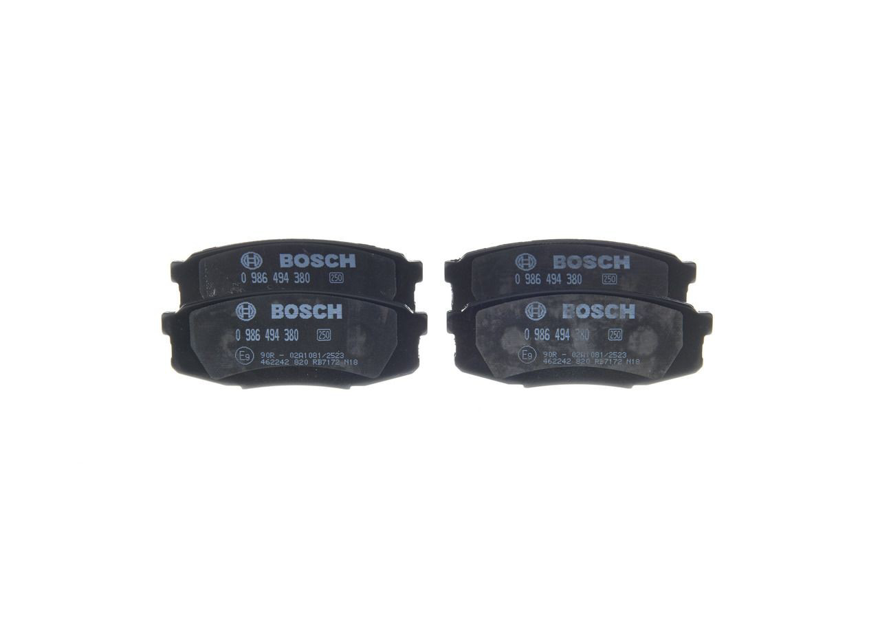 0986494380 Bosch Колодки гальмівні задні, дискові