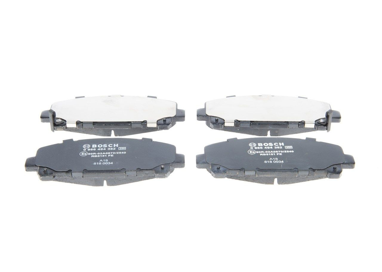 Передні тормозні колодки 0986494382 Bosch