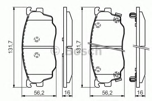 0986494394 Bosch Передні гальмівні колодки