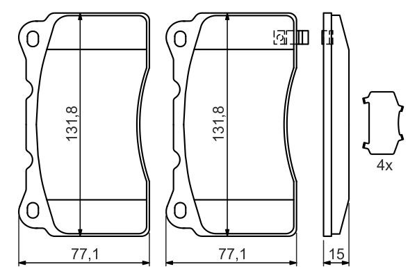 Купити 0986494395 Bosch Колодки гальмівні передні, дискові