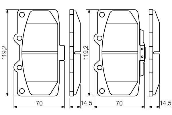 Передні тормозні колодки 0986494398 Bosch