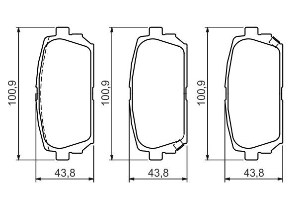 0986494400 Bosch Колодки гальмівні задні, дискові