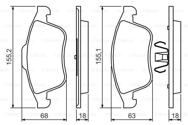Передні тормозні колодки 0986494401 Bosch