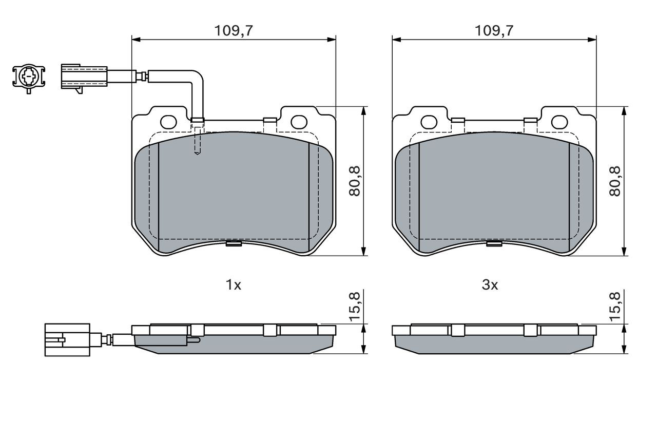Передні тормозні колодки 0986494402 Bosch