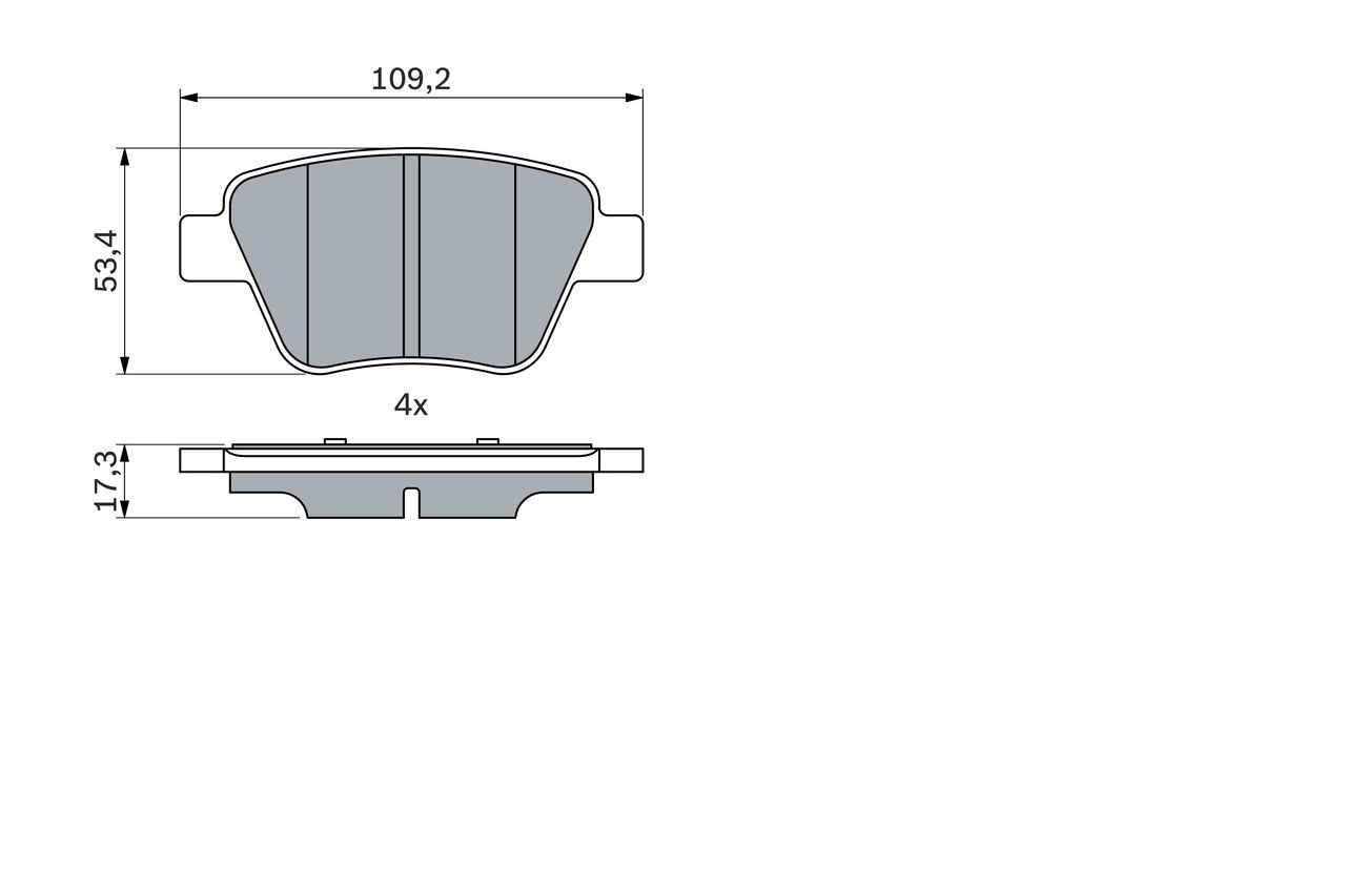 Задні гальмівні колодки 0986494416 Bosch