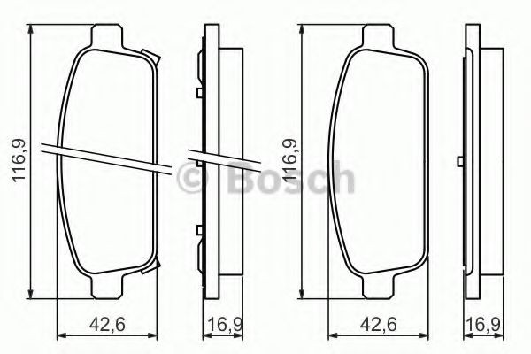 Задні гальмівні колодки 0986494435 Bosch