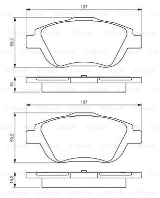 Купити 0986494438 Bosch Колодки гальмівні передні, дискові