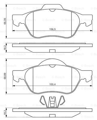 Передні тормозні колодки 0986494439 Bosch