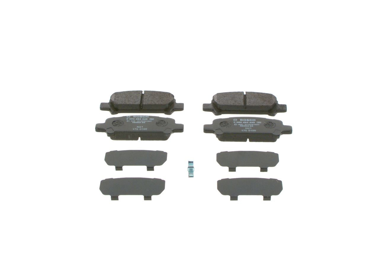 0986494445 Bosch Колодки гальмівні задні, дискові