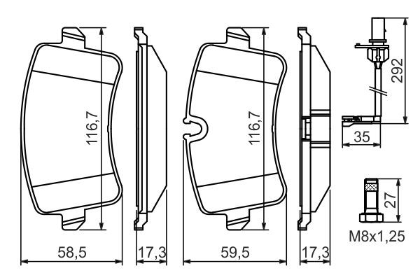 Купити 0986494446 Bosch Задні колодки