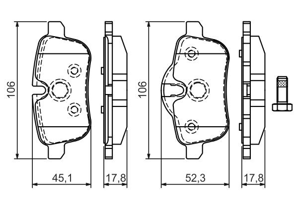 0986494450 Bosch Колодки гальмівні задні, дискові