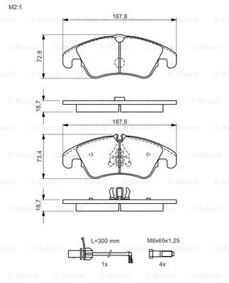 Передні тормозні колодки 0986494456 Bosch