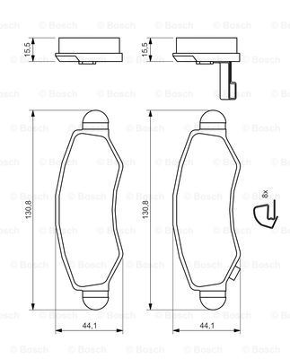 0986494458 Bosch Передні гальмівні колодки