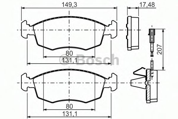 0986494463 Bosch Передні гальмівні колодки