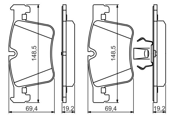Передні тормозні колодки 0986494487 Bosch