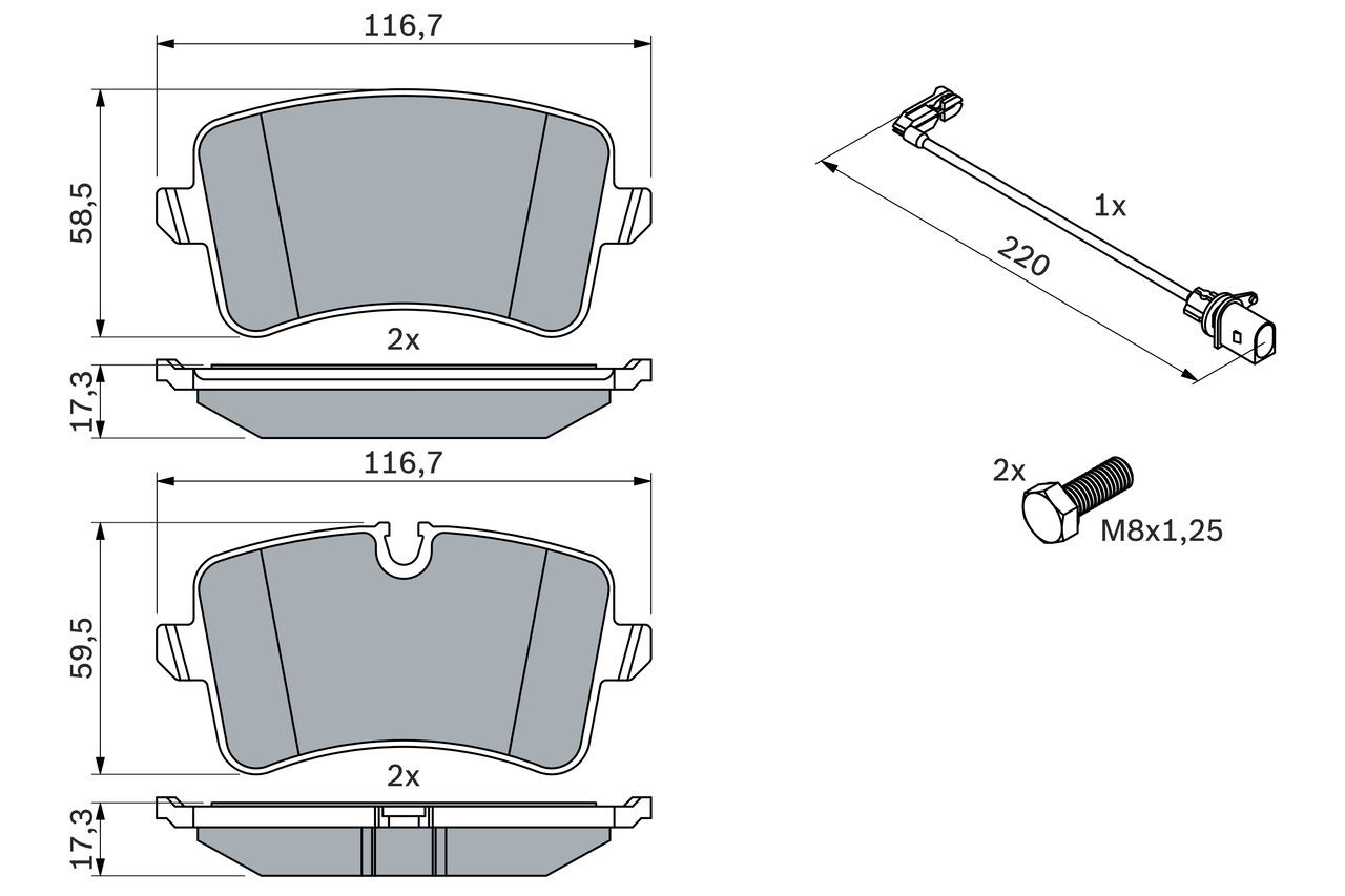 Купити 0986494488 Bosch Задні колодки