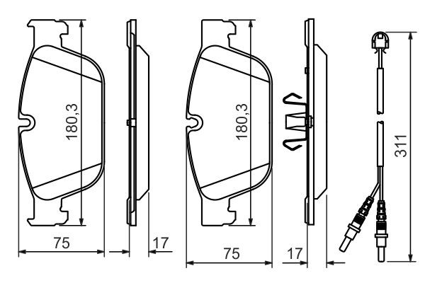 Передні тормозні колодки 0986494526 Bosch