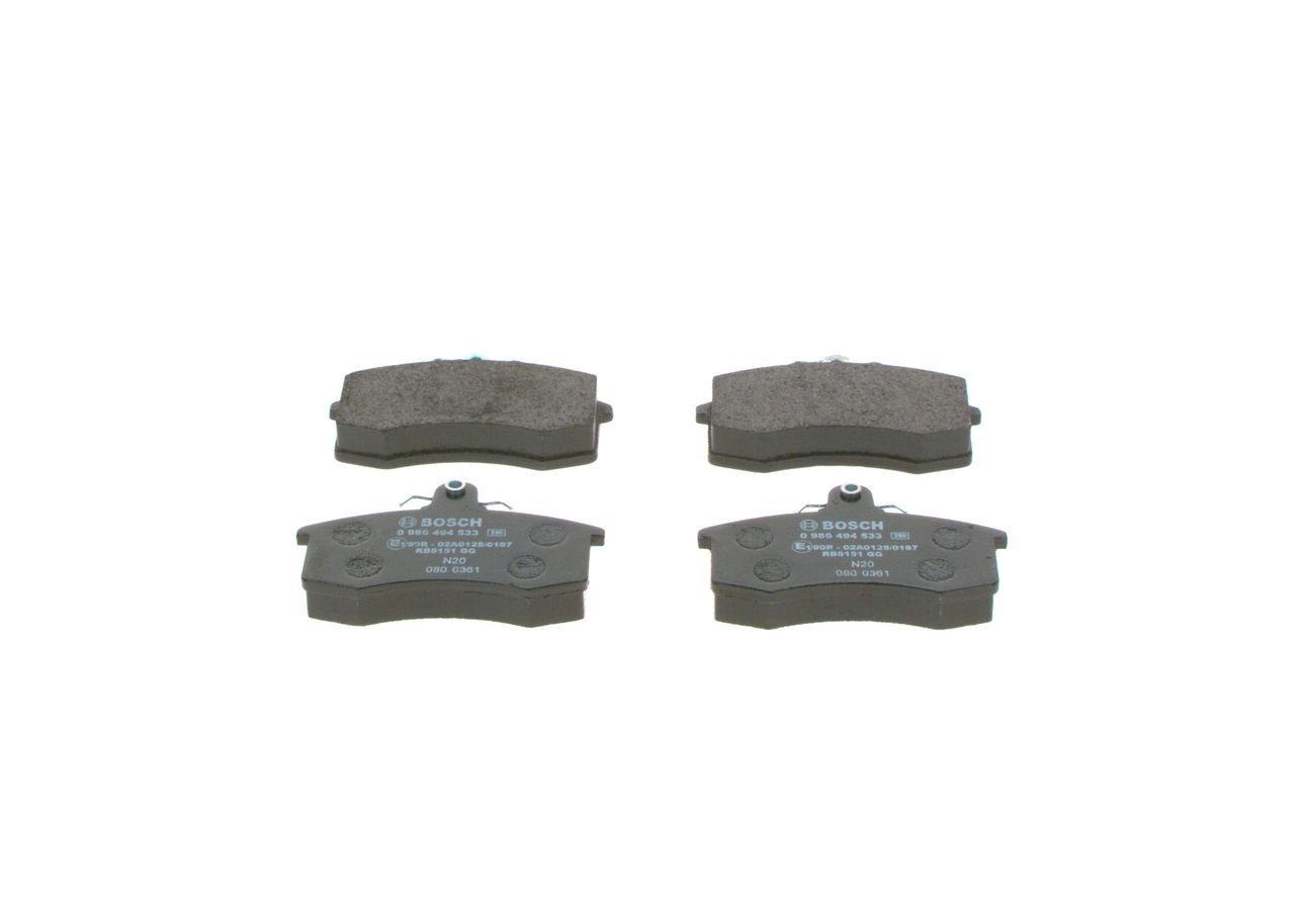 Передні тормозні колодки 0986494533 Bosch