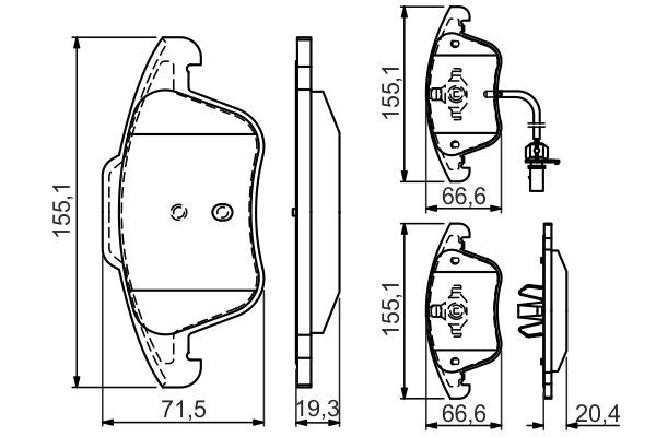 Купити 0986494538 Bosch Колодки гальмівні передні, дискові