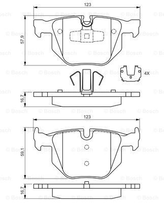 Задні гальмівні колодки Bosch 0986494540 ціна, від 36.13 USD