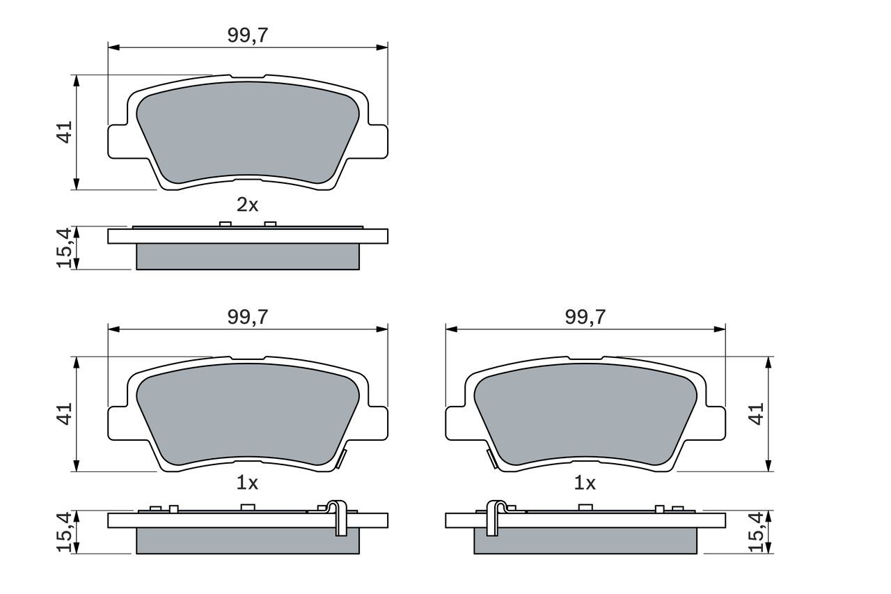 Задні гальмівні колодки 0986494557 Bosch