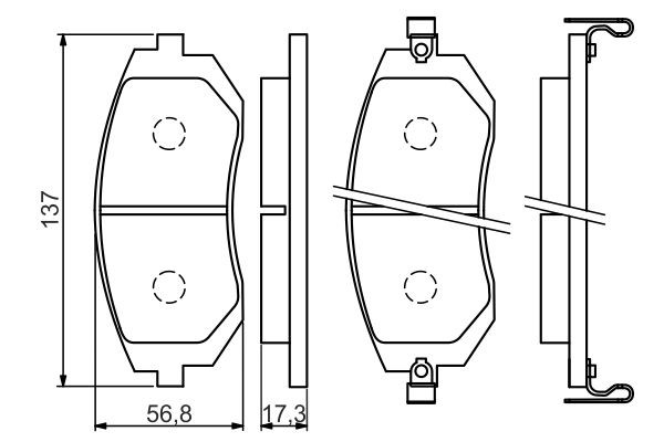 Передні тормозні колодки 0986494558 Bosch