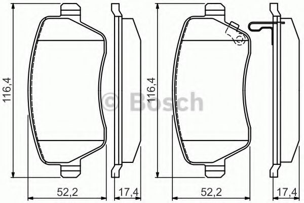 Передні тормозні колодки 0986494573 Bosch