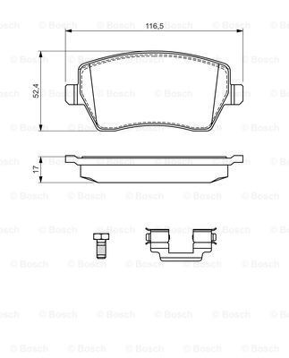 Купити 0986494592 Bosch Колодки гальмівні передні, дискові