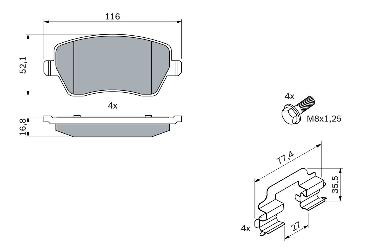 Гальмівні колодки Bosch 0986494592 ціна, від 20.88 USD