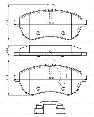 Купити 0986494593 Bosch Колодки гальмівні передні, дискові