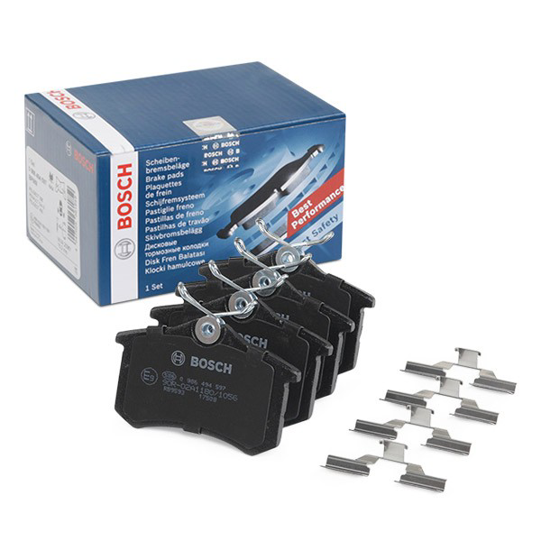 0986494597 Bosch Колодки гальмівні задні, дискові
