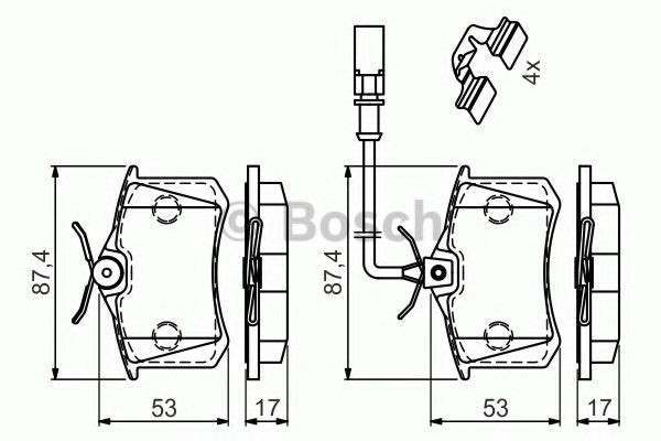 Задні гальмівні колодки 0986494599 Bosch