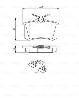 Купити 0986494600 Bosch Задні колодки